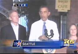 Joe Fugere di Tutta bella in Seattle con il Presidente Obama