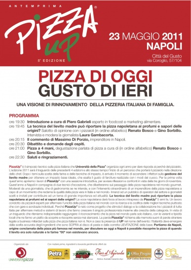 Pizza di oggi, gusto di ieri. A Napoli l'anteprima della quinta edizione di Pizza Up